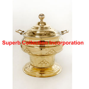 Gran oferta, plato de frotamiento de latón en relieve en la nube de alta calidad, directo de fábrica india, calentador de alimentos de acero inoxidable, hoteles, restaurantes - Product Image 3