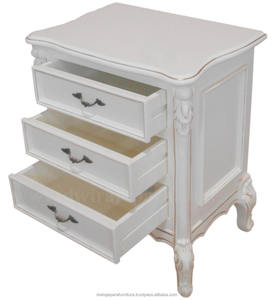 Wooden <b>White</b> Nightstands Furniture French Style. - Product Image 3