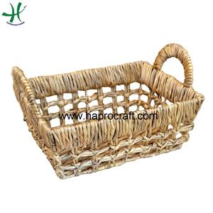 Panier de rangement rectangulaire en jacinthe d'eau avec poignées Organisation et rangement de la maison HS 4120 - Product Image 1