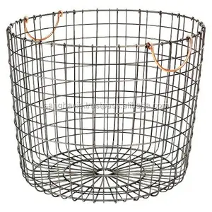 METAL WIRE IRON FRUIT BASKET WITH COPPER HANDLE KITCHEN DECORATIVE METAL BASKET KITCHEN DECORATIVE METAL WIRE BASKET