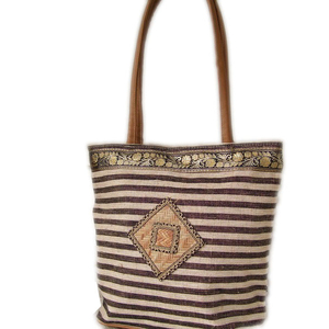 BOLSO DE MUJER DE ALGODÓN TISNADO A MANO CON CIERRE DE CORDÓN Y 1 COMPARTIMENTO PARA USO DIARIO - Product Image 1