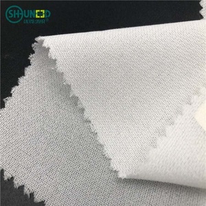 Bán buôn 55gsm nóng chảy <span class=keywords><strong>interfacing</strong></span> dệt dính lót vải may interlining đôi Dot tráng nóng chảy dệt interlining - Product Image 1