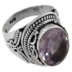 Nouvelle mode dernière pierre précieuse d'améthyste naturelle femmes cadeau bijoux argent 925 sterling femmes mode bague empilable - Product Image 2