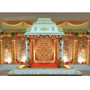 Templo Srilankan Manvarai Matrimonio Mandapam Gran Ceremonia de bodas doradas Mandapam Boda India Templo Estilo Pilares de fibra Reino Unido - Product Image 1