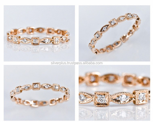 ผู้ผลิตอินเดียของแท้ Si Clarity G-H สีเพชรเต็มนิรันดร์ซ้อนหมั้นเครื่องประดับแหวนทําด้วยมือ - Product Image 3