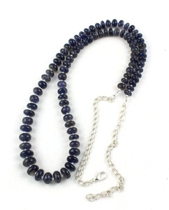 Calidad impresionante 22 "cadena larga Natural azul Iolite piedra preciosa suave Rondelle cuentas collar hecho a mano al por mayor - Product Image 5