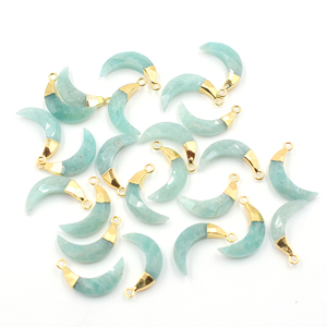 Amazonite 16ถึง18มม. พร้อมจี้เงินรูปดวงจันทร์ชุบทอง - Product Image 4