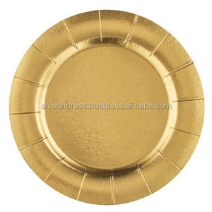 Placa de cargador de calidad superior Diseño de lujo Nuevo diseño Placa de cargador de metal decorativa Placa de cargador en relieve - Product Image 3