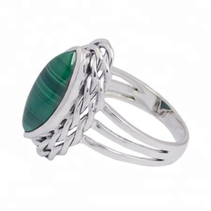 Handmade Natural <b>Green</b> Malachite Ring Solid 925 Sterling Silver Eternity Vermeil Wedding <b>Jewelry</b> Direct from Wholesaler Supplier - Product Image 3