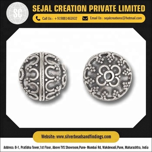 Accesorios de cuentas de plata de ley a rayas para joyería - Product Image 2