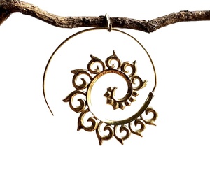 Fait à la main en Laiton Sans Nickel Spirale Boucle D'oreille Bijoux Bohème - Product Image 3