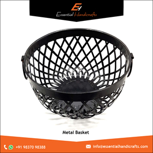 Premium Quality Eco-Friendly Iron Handmade <b>Storage</b> <b>Baskets</b> Durable Powder Coating Finish Black Color for Fruit Vegetable <b>Storage</b> - Product Image 3