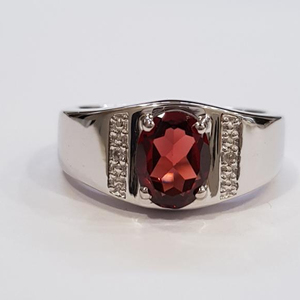 Oval granate anillo - Product Image 1