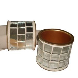 Décoration de fête argent mosaïque rond de serviette fournisseurs mariage noël papillon vintage luxe espace minimaliste affaires - Product Image 1