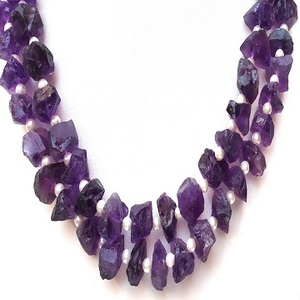 Gema de amatista azul Natural brillante, 35 piezas, taladro central sin tratamiento, joyería rugosa - Product Image 1