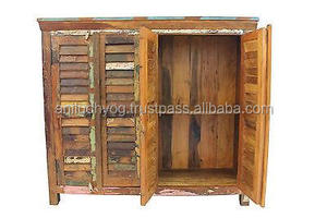 Armario de teca removible, cuatro puertas de persiana - Product Image 2