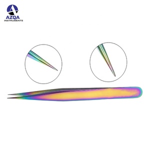 Pinzas de Acero Inoxidable para Extensión de Pestañas con Punta Semi Curva, Herramienta Profesional para Pestañas para Salón y Uso Doméstico - Product Image 2