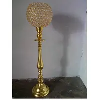 Golden Centre piece Wedding Decoration Crystal Ball Pillar holder