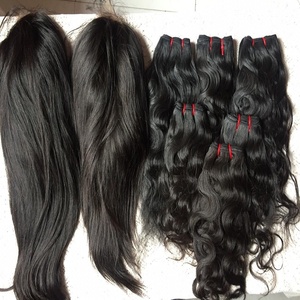 Vente Massive Aliexpress pour les paquets de cheveux humains remy vierges temple, prix pour les cheveux vierges inde avec closure frontale de cheveux humains - Product Image 2