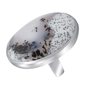 925 Sterling <b>Silver</b> <b>Ring</b> With <b>Silver</b> Plated Natural Dendrite <b>Opal</b> Gemstone <b>Ring</b> Jewelry Bezel Setting Trendy Fashionable <b>Ring</b>. - Product Image 2