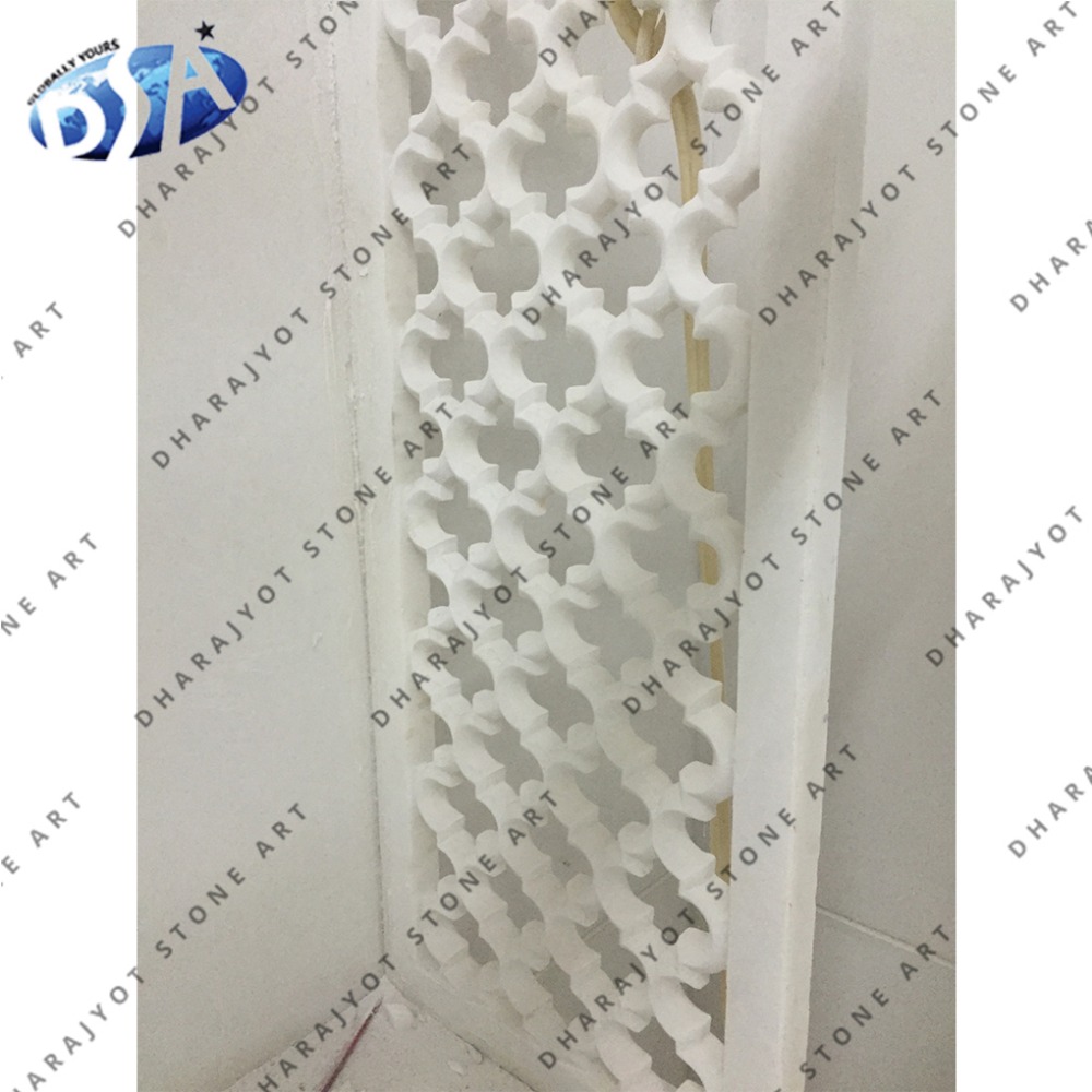 Белый Мраморный домашний интерьер Jali Wall Design