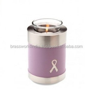 Tealight Awareness purple Cremation By Brassworld India Funeral Supplies - Product Image 1