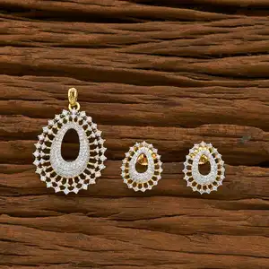 American Diamond Pendant Set Jewelry Imitation Jewelry Exporters 54939 in India Fashion Jewelry