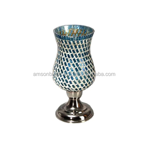 Lampe bougie décorative de fête en métal et verre - Product Image 3