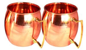 Tazas de cobre con mango de cobre Juego de 4 piezas Acabado martillado para el hogar Bar Hotel Restaurante Uso de bebida - Product Image 4