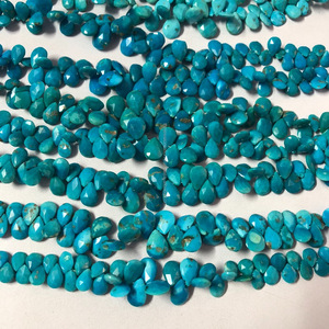 Natuurlijke Aaa Arizona Turquoise Stone Facet Peer Briolette Edelsteen Kralen Van Fabrikant Leverancier Op Groothandel Fabriek Prijs