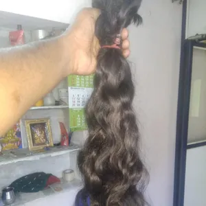 100% No Tangl ing No Shedding Free 100% Pure Virgin Unverarbeitetes indisches Remy Single Drawn Wavy Bulk Human Hair