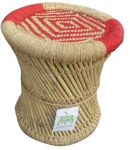 Taburete otomano de bambú sólido respetuoso con el medio ambiente, taburete otomano de caña india, taburete otomano para ahorrar espacio, consola con incrustaciones de hueso - Product Image 4