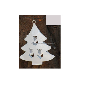 Arbre de Noël accrochant décoratif de fer avec le revêtement blanc de poudre de couleur fini pour la décoration de Noël - Product Image 1