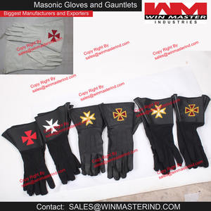 Gants en coton blanc mason regalia avec logo carré et boussole - Product Image 3