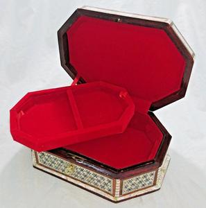Boîte à bijoux en mosaïque 34 cm J70, magnifique mère de perle, bibelot octogonal égyptien, boîte à bijoux de poitrine - Product Image 2