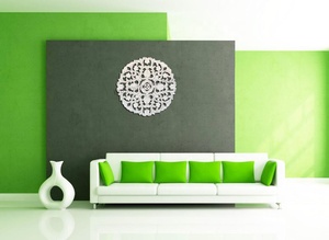 Panel de pared de madera MDF 3D decorativo, forma redonda, última llegada, estilo artístico tallado a mano, acento para decoración de pared de hogar y oficina - Product Image 2