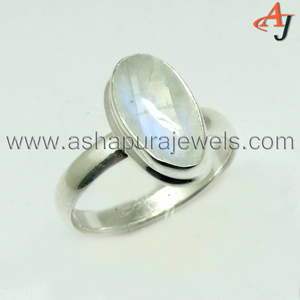 Anillos de plata de ley 925 con piedra lunar de arcoíris, joyería de plata de ley 925 - Product Image 6