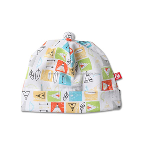 Hot Sale Green and White Custom Print CPSC Certified Organic Baby Beanies - Product Image 1