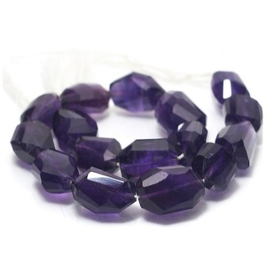 Pepita de amatista facetada perforada piedra preciosa facetada hebra completa ágata Piedra Natural Reiki curación Collar Cuentas mayorista - Product Image 3