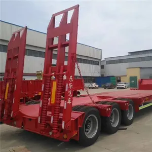 Factory price for 3 Axle 40tons Used Flatbed Container Cargo Trucks Trailer for Sale