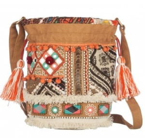 Sac à main de soirée écologique de créateur, mélange de perles et de tissus tissés à la main, couleurs mélangées, 30x20 cm - Product Image 4
