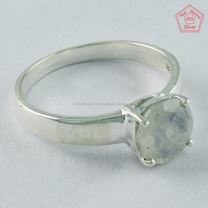 Gran oferta, anillo de Plata de Ley 925, piedra preciosa de Luna arcoíris, joyería de boda india hecha a mano para mujer - Product Image 1