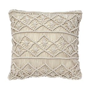 ทำด้วยมือ macrame ปลอกหมอนของขวัญคริสต์มาสบ้านปักลายดอกไม้ผ้าลินินนุ่มผ้าโพลีเอสเตอร์ผ้าลินินนุ่มนวดความจำแบบออร์แกนิก