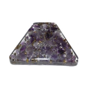 Amethyst <b>Orgonite</b> Trapezoid Crystal Export Gujarat Love Amethyst Crystal Pyramid Polished Triangle Shape SemiPrecious Stone - Product Image 1