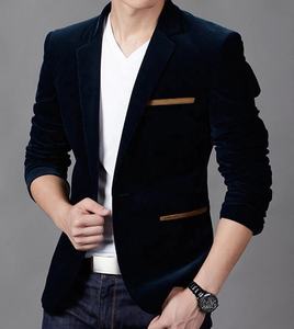 Vestido de terciopelo abrigo/abrigo de corte clásico de terciopelo/ROYAL azul abrigo de deporte - Product Image 1