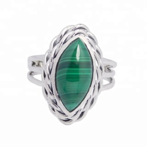 Handmade Natural <b>Green</b> Malachite Ring Solid 925 Sterling Silver Eternity Vermeil Wedding <b>Jewelry</b> Direct from Wholesaler Supplier - Product Image 2