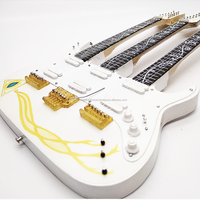 Miniatura de madera guitarra y regalo handycraft guitarras triple cuello