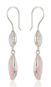 925 argent Sterling magnifique Quartz rose pierres précieuses balancent boucles d'oreilles lunette réglage OEM vente en gros disponibilité cadeau pour les femmes - Product Image 2