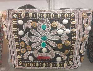 Sac à bandoulière avec perles pour femmes, de style gitane/Boho, bohème, pour dames, soirée et plage - Product Image 3