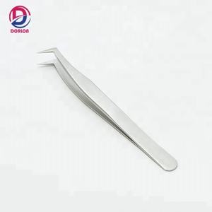 Pince à cils professionnelle pince à épiler en forme de L personnalisée pour l'extension de cils pince à épiler en acier inoxydable de marque privée - Product Image 1